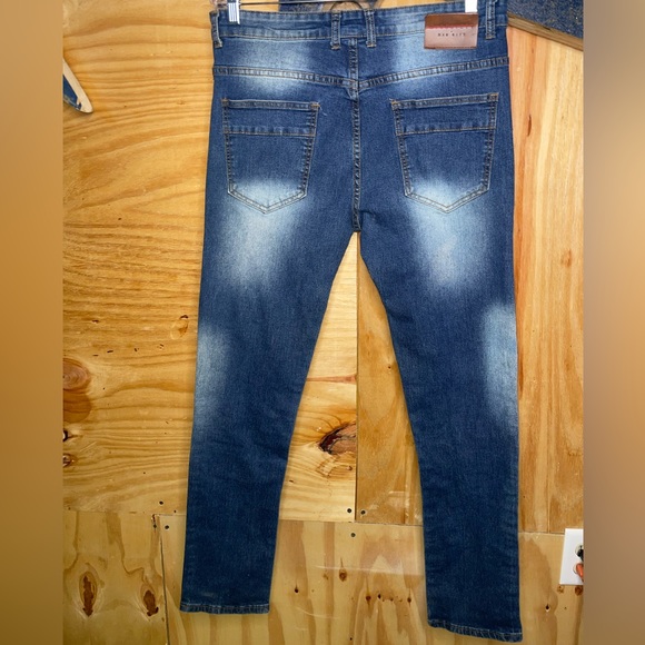 Men's M.Society distressed Blue Moto Jeans - 34x32 RN: 137718 - Picture 2 of 8